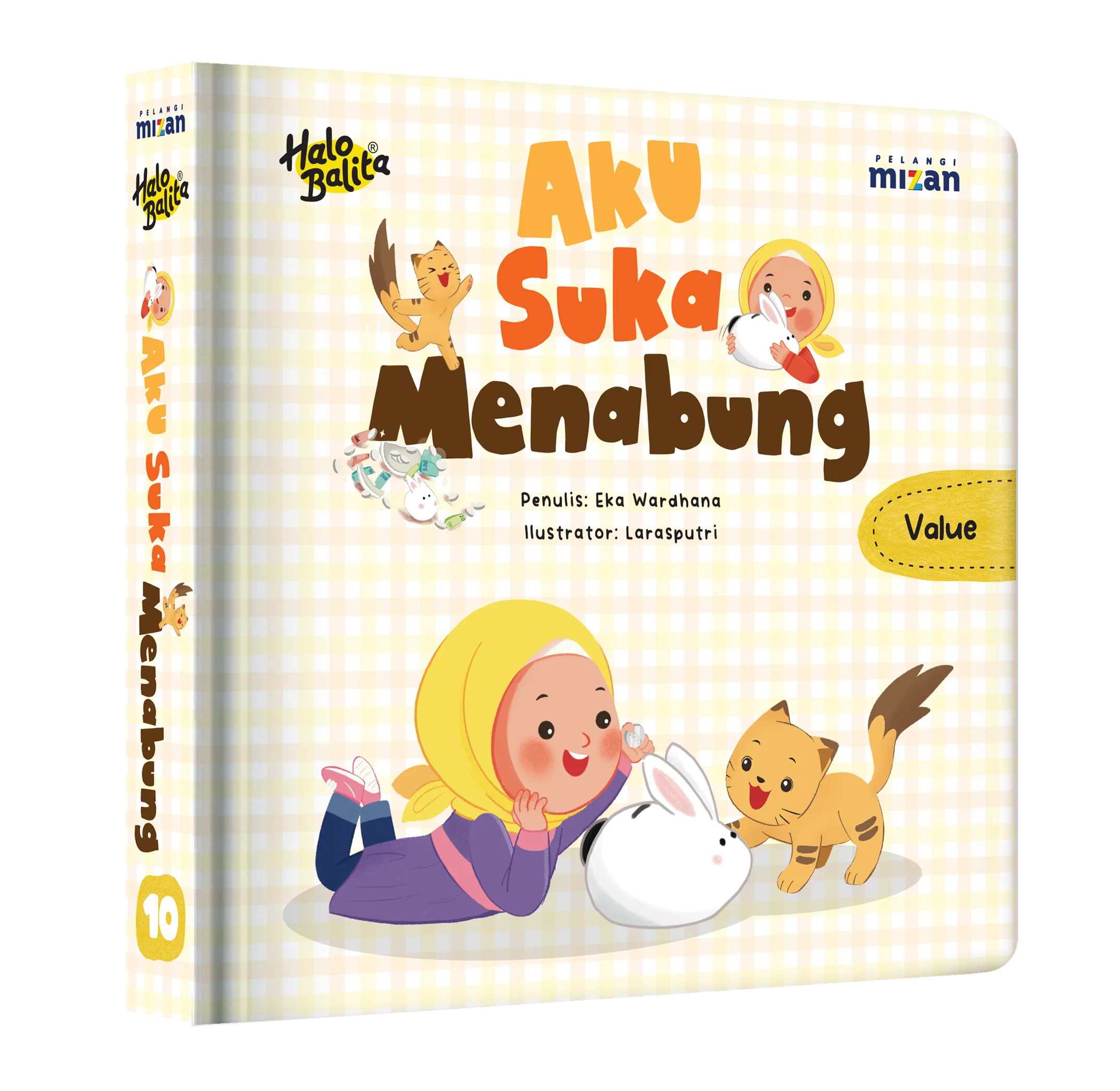 Mockup buku Halo Balita: Aku Suka Menabung