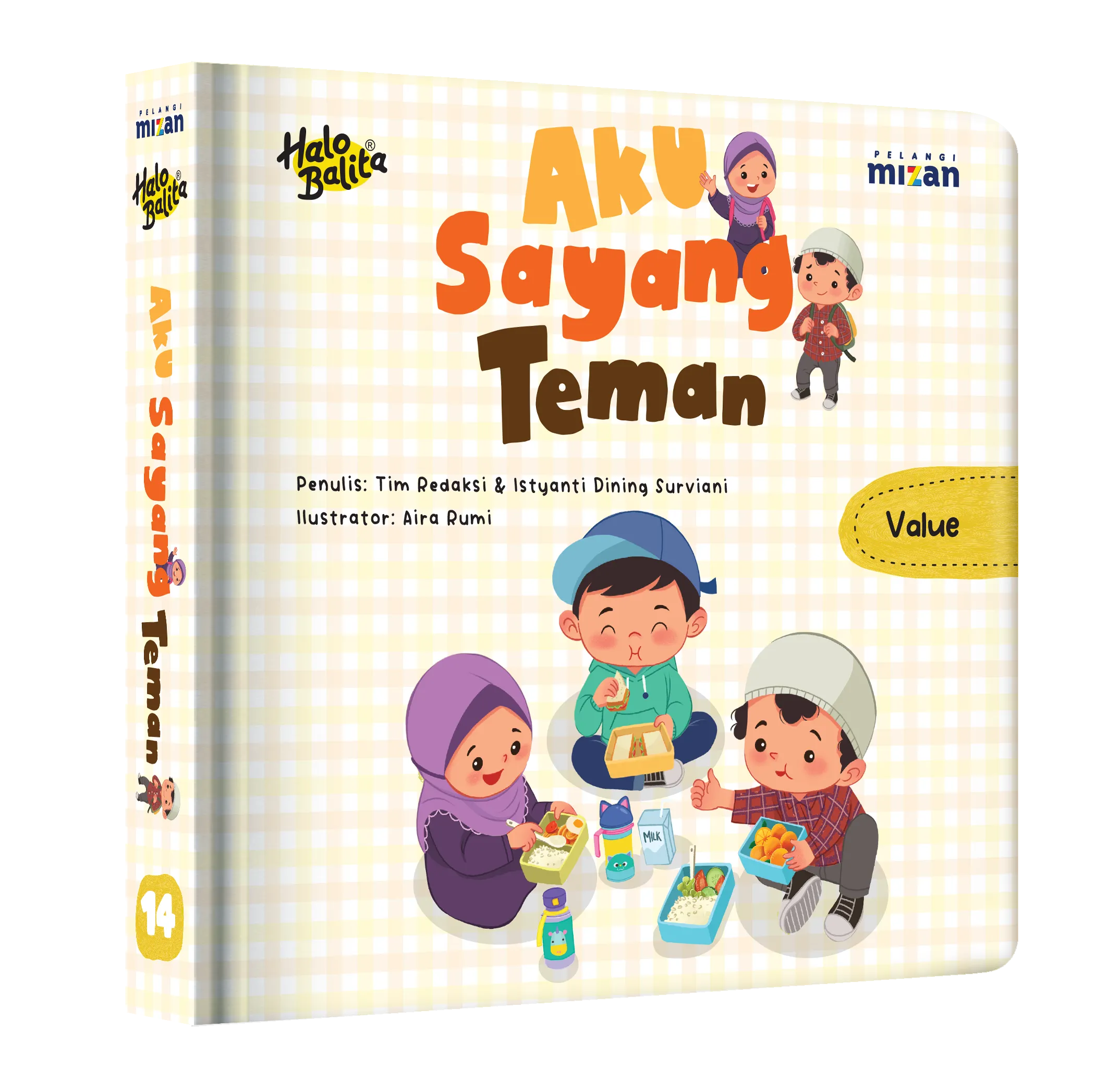Mockup buku Halo Balita: Aku Sayang Teman