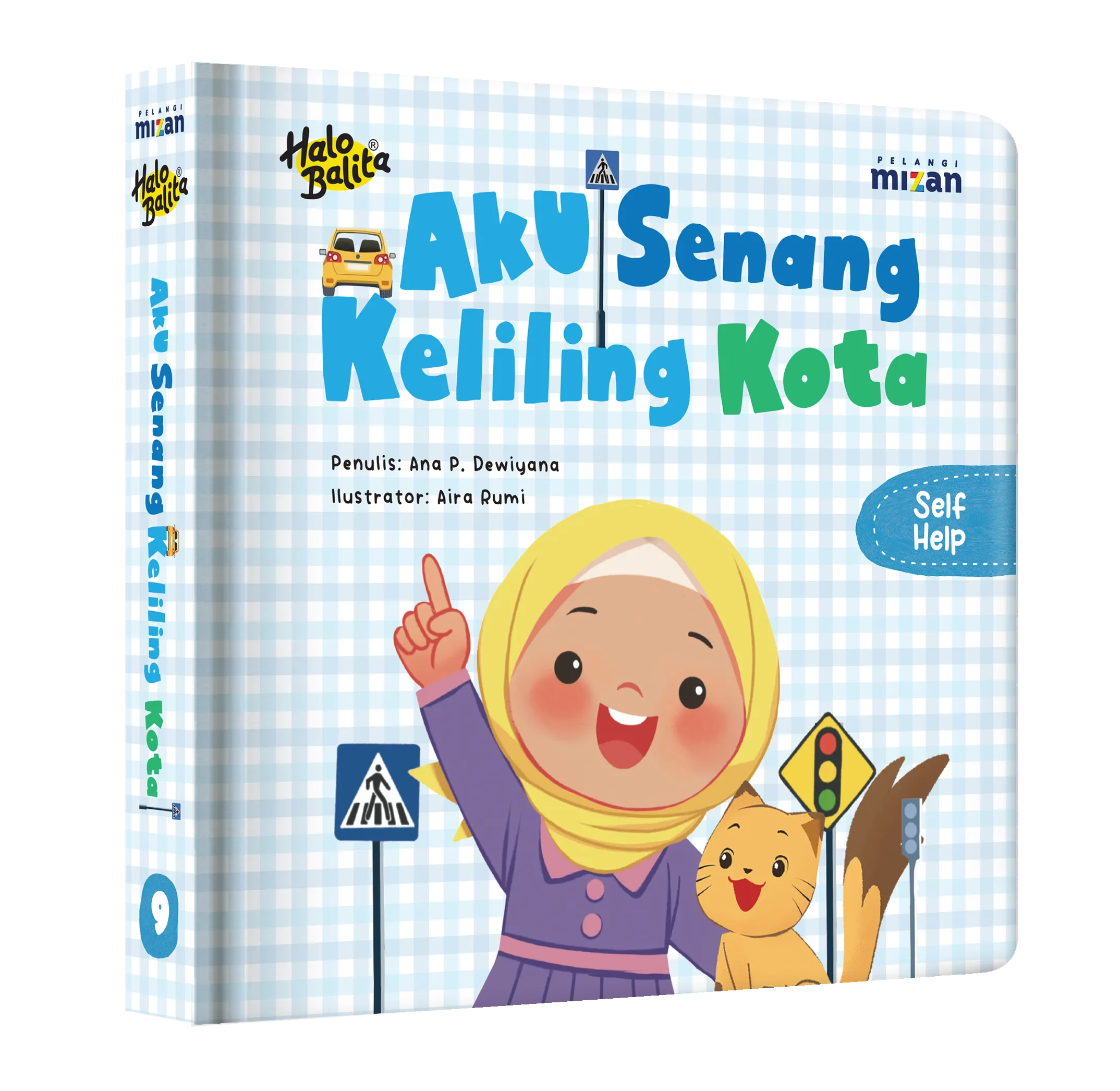 Mockup buku Halo Balita: Aku Senang Keliling Kota